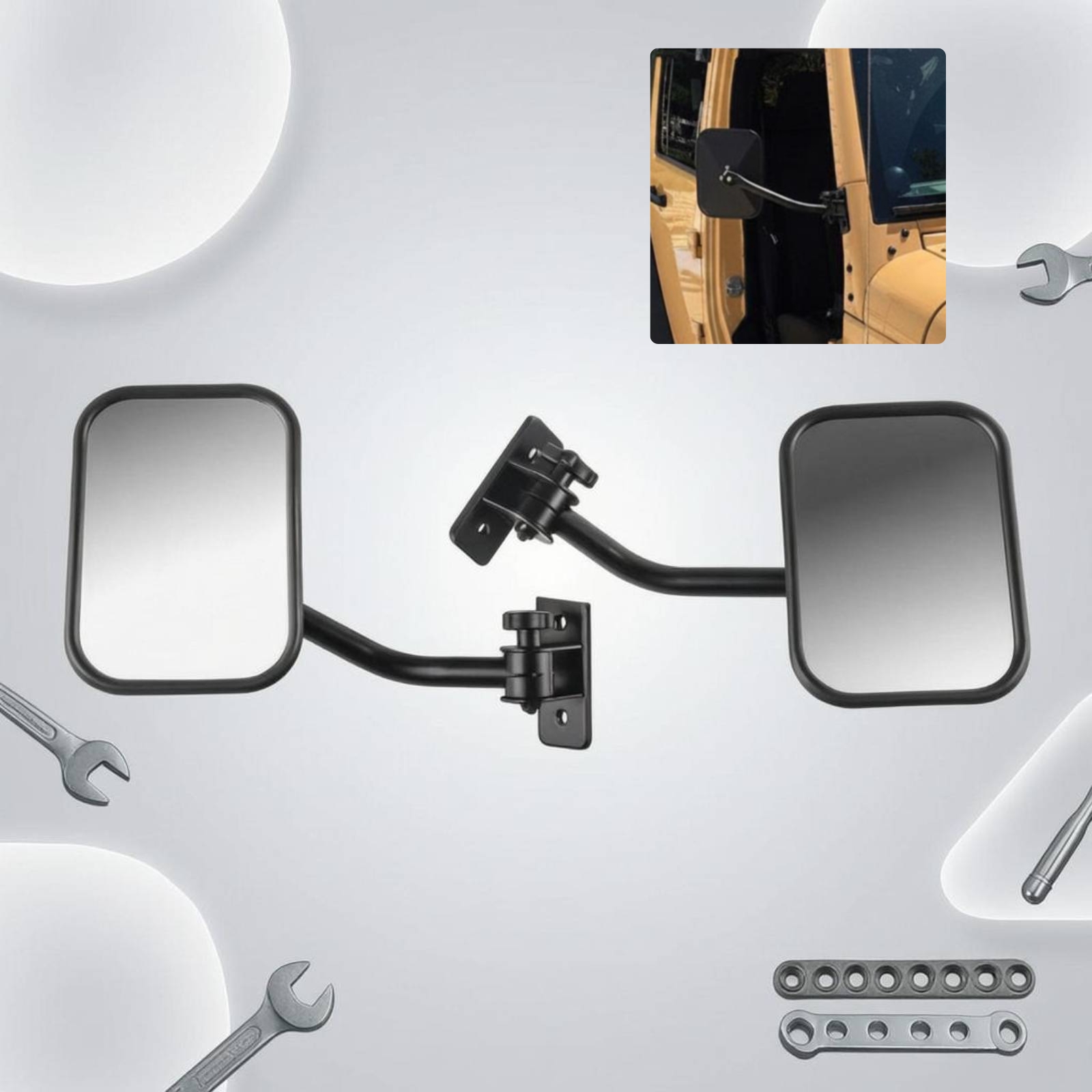 Furniture Hardware Fittings - スペッチエット オフロード ドアヒンジミラー 調整可能なアーム カーアクセサリー 広い視野
