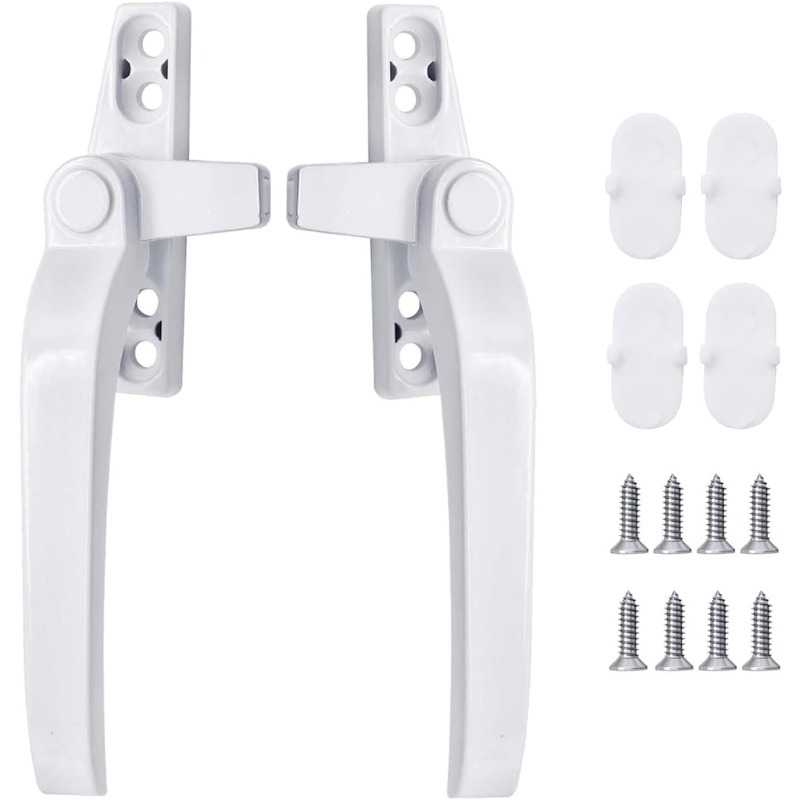 Furniture Hardware Fittings - ガラス窓ロックハンドル 2 個亜鉛合金プッシュオープンドアと窓ロック安全盗難防止ラッチ窓ハードウェアアクセサリー