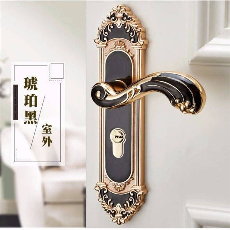 Furniture Hardware Knobs - ヨーロッパスタイルのミュートルームドアロックハンドルファッションインテリアドアノブロック豪華な盗難防止ゲートロック家具ハードウェア