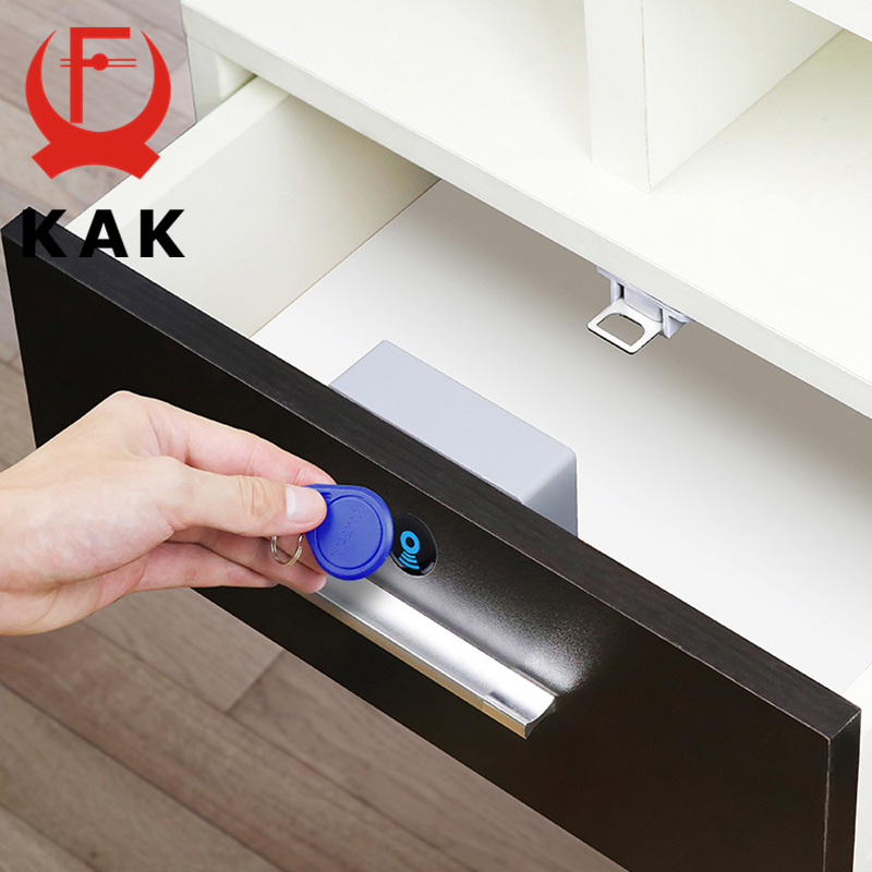 Furniture Hardware Fittings - KAK 電子ロックロッカー RFID キャビネットロック目に見えないセンサーロック隠し引き出しロックキーレスチャイルドセーフティロックドアハードウェア