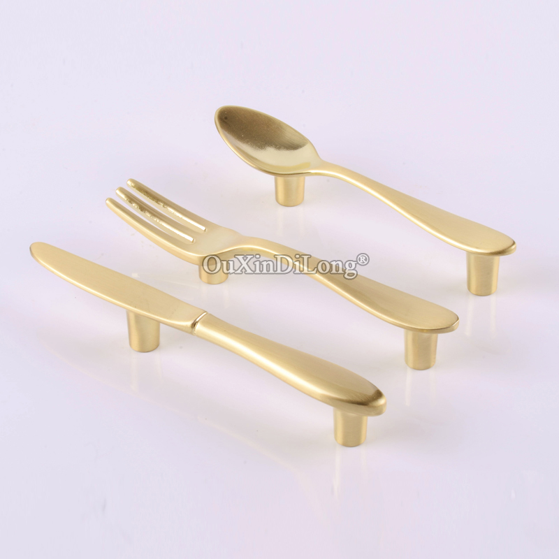 Brand Hardware Furniture - 新品10個入り スプーン/フォーク/ナイフ型 キャビネットプルハンドル 食器棚 ワードローブ キッチンキャビネットハンドル