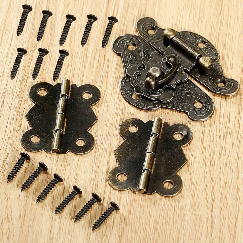 Furniture For Hardware Shop - キャビネットヒンジラッチハスプ家具金具ホームアイアンジュエリーボックスショップ90度アンティークバタフライデコレーション
