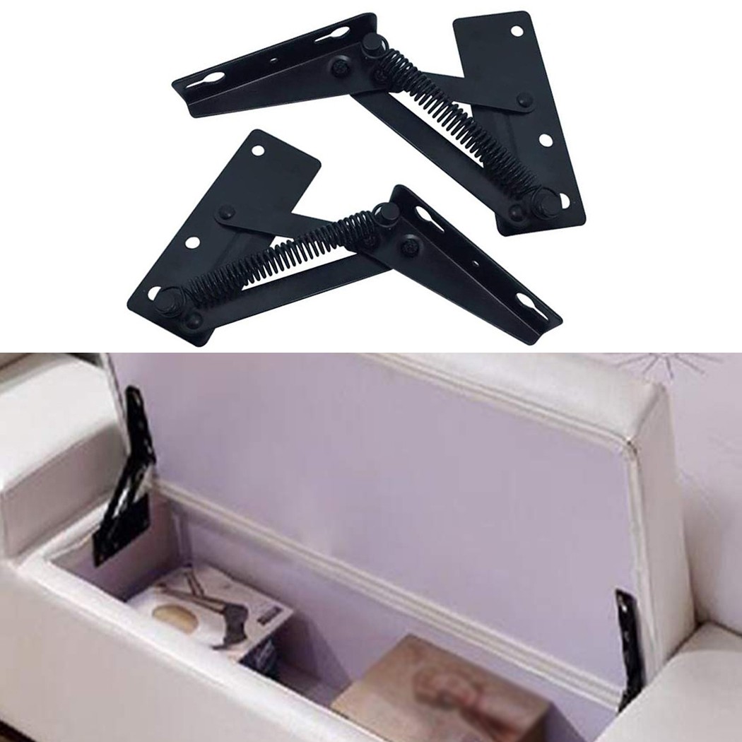 Cabinet Hinge Overlay - 2 個スチールソファベッドヒンジ 3 ポジション調整可能な角度スチールスプリングヒンジハードウェアブラックキャビネットドアソファベッド & 家具用