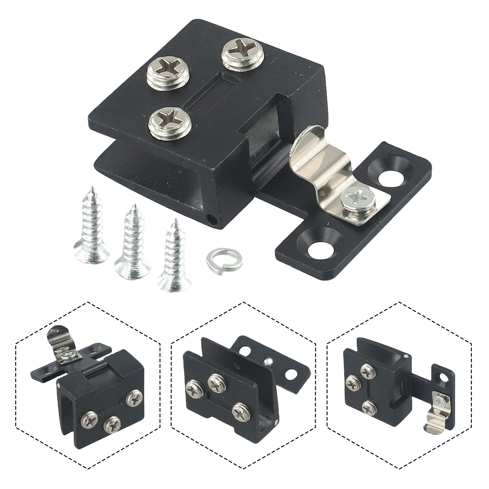 Brand Hardware Furniture - 真新しいキャビネットヒンジ家具ハードウェアシャワーガラス 1pc ブラック/シルバーキャビネットゲートクランプ食器棚ディスプレイ