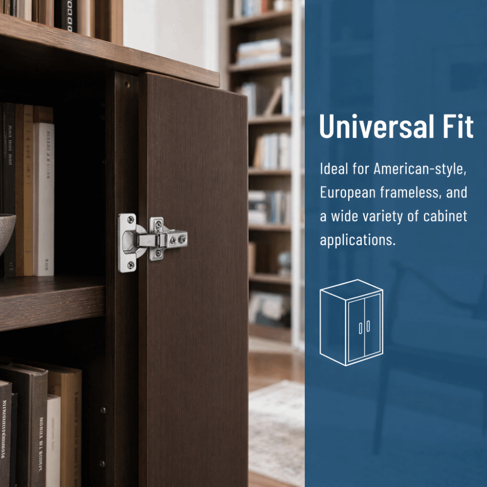 Cabinet Hinge Overlay - 2個入り ソフトクローズ 1/2インチ オーバーレイ ソフトクローズヒンジ 調整可能