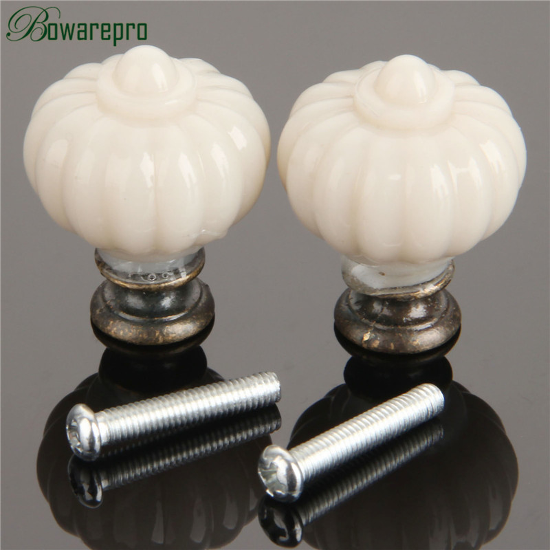1pcアクリルアイボリーホワイトパンプキン内閣ノブキッチン食 - Furniture Hardware Knobs のレビューと価格