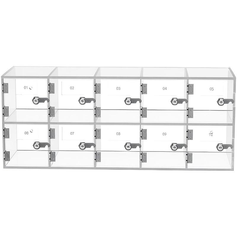 携帯電話収納ロッカー、10スロット、アクリル素材、ドアロック - Cabinet Lock Key のレビューと価格