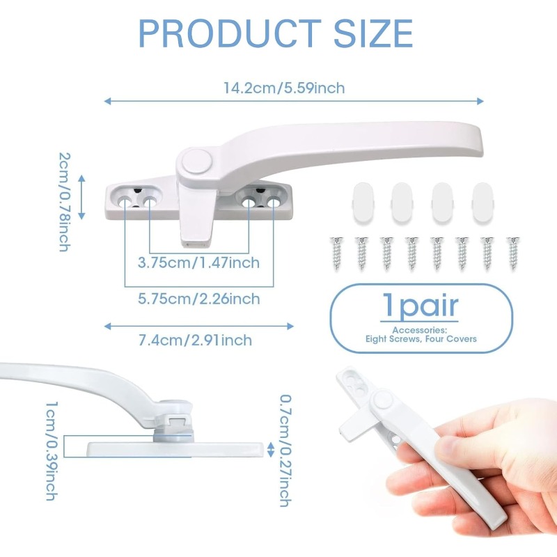 ガラス窓ロックハンドル 2 個亜鉛合金プッシュオープンドアと - Furniture Hardware Fittings のレビューと価格
