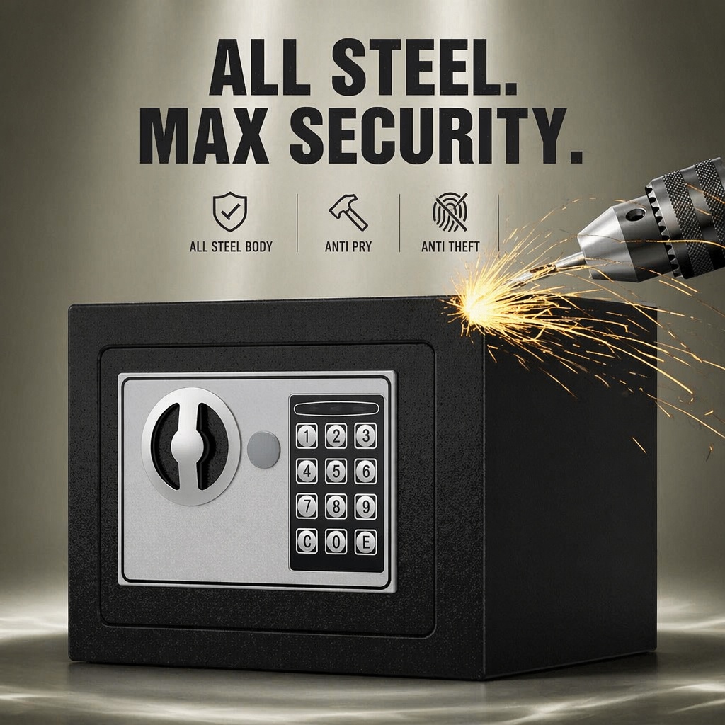 全鋼製電子デジタルキーパッドセーフボックスデュアルパスワード - Cabinet Lock Key のレビューと価格