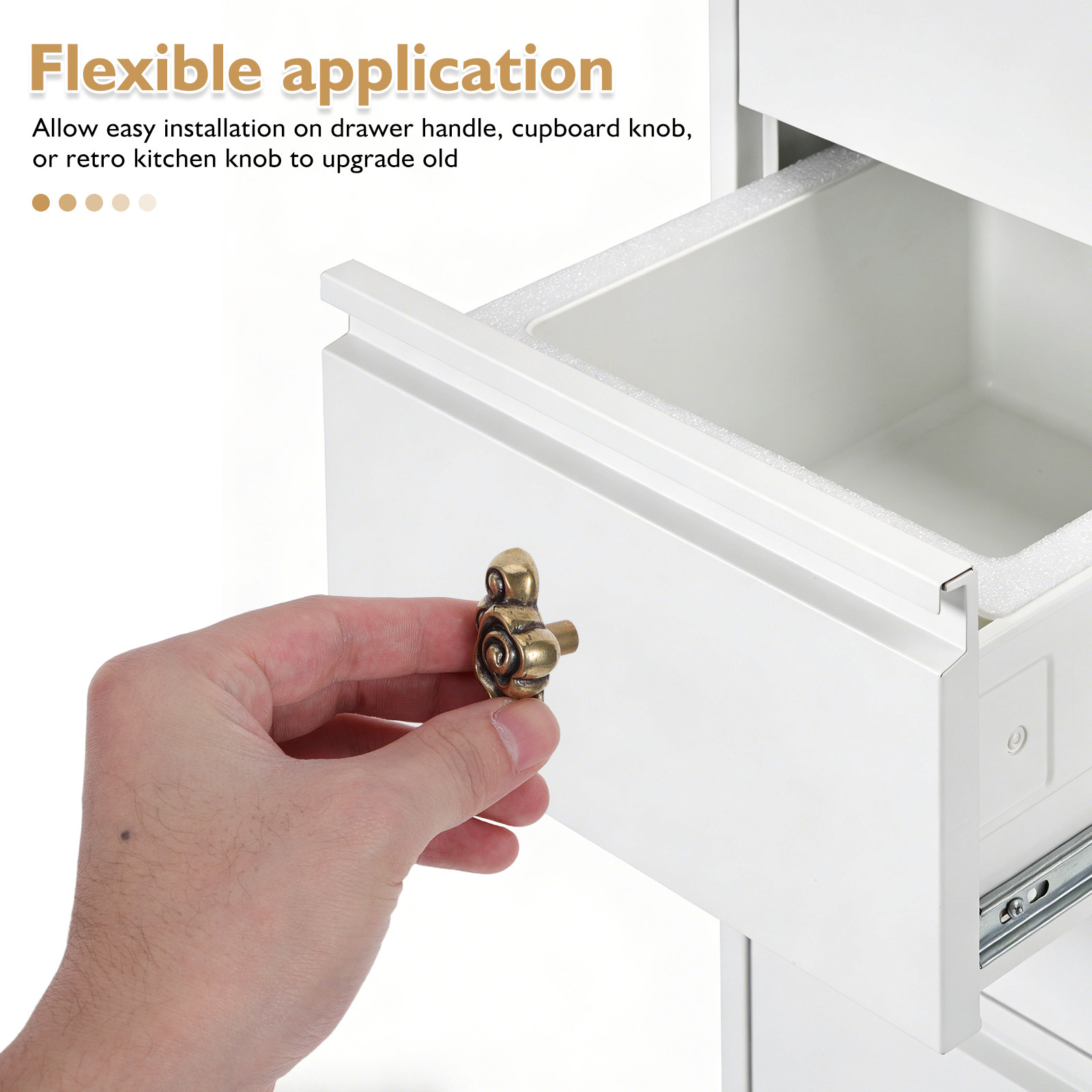 装飾的な雲の形をした取っ手。アンティーク調の真鍮製で、ワード - Furniture Hardware Knobs のレビューと価格