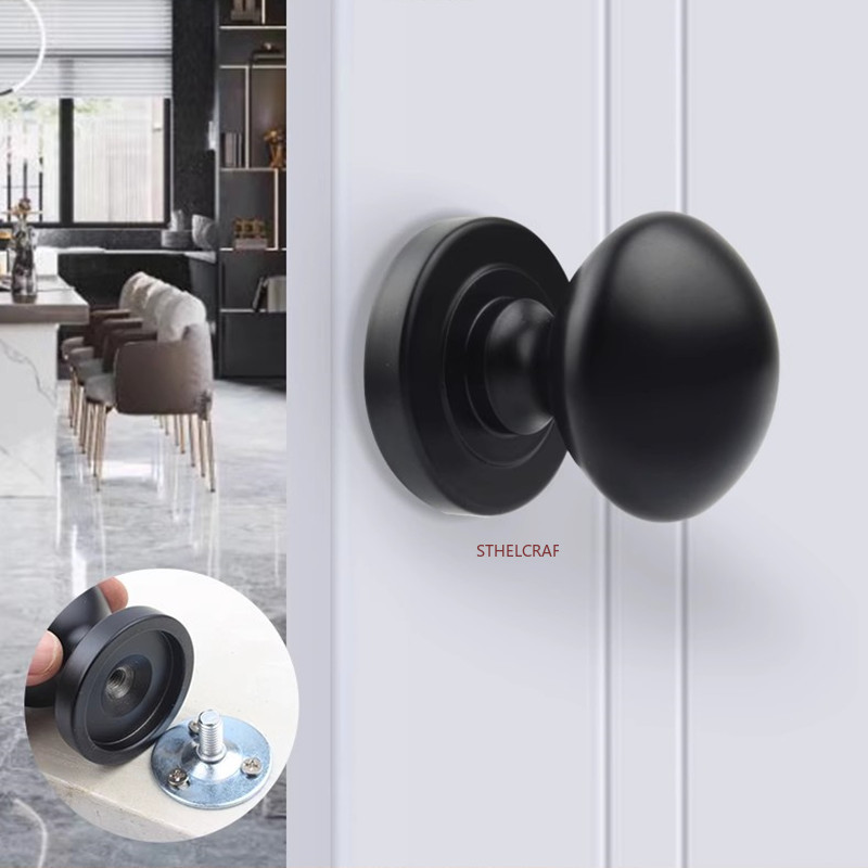 亜鉛合金納屋のドアハンドル屋内寝室の木製ドアラウンド単穴ハン - Furniture Hardware Knobs のレビューと価格
